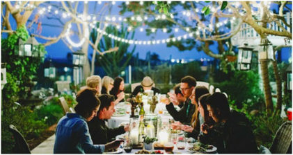 Outdoor Dinner With Friends At A Sex Party